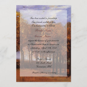 Fine art Christian fall wedding invitations