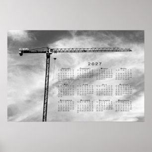 Fine Art Construction Crane Photo 2027 Calendar Poster