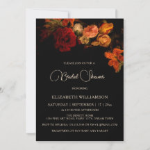 Fine Art Dark Floral Bridal Shower