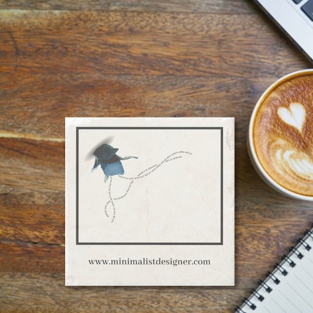 Fine art floral blue iris flower business card stone coaster (Creator Uploaded)