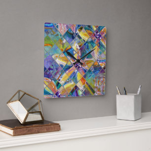 Fine Art Floral Mosaic Customisable Clock
