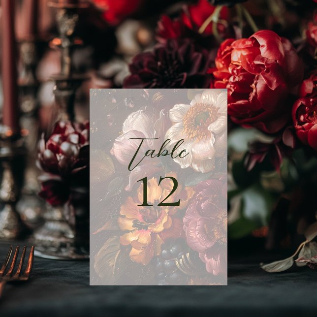Fine Art Flower Painting Calligraphy Wedding Table Number (Creator Uploaded)