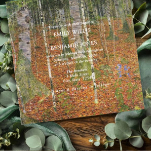 Fine Art Gustav Klimt Forest Nature Wedding Invitation
