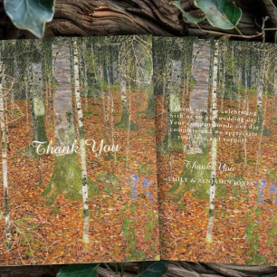 Fine Art Gustav Klimt Forest Nature Wedding Thank Thank You Card