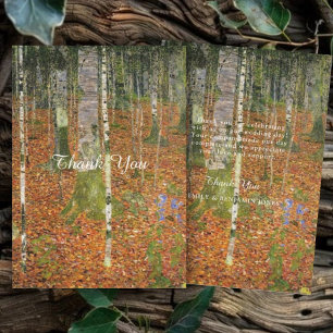 Fine Art Gustav Klimt Forest Nature Wedding Thank You Card