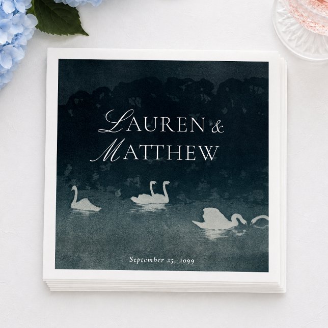 Fine Art Inspired Swan Wedding Napkins (Creator Uploaded)