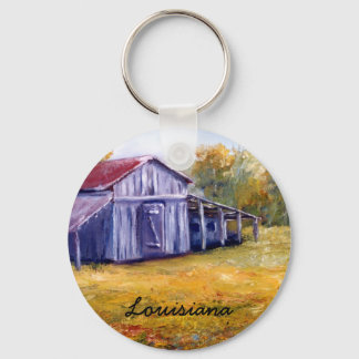 Fine Art Louisiana Barn from Oil Painting Key Ring