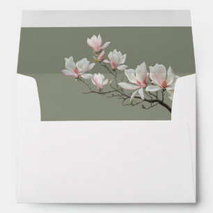 Fine Art Mangolia Flowers Wedding Envelope