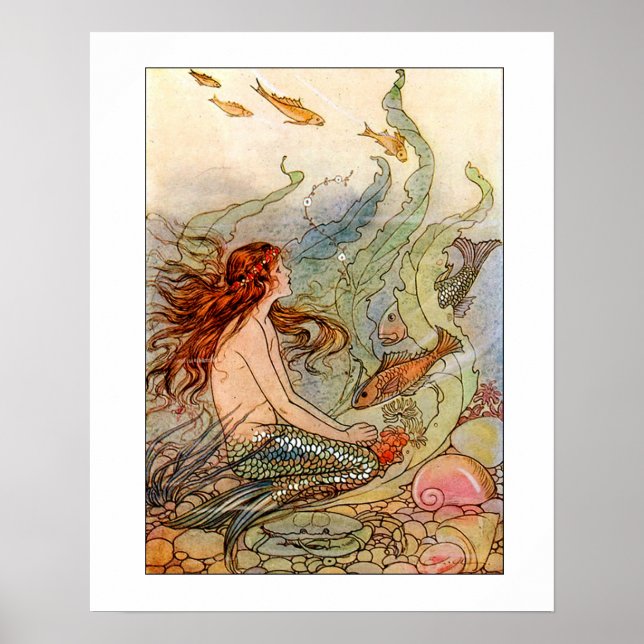 Fine Art Mermaid Ilustration Poster (Front)