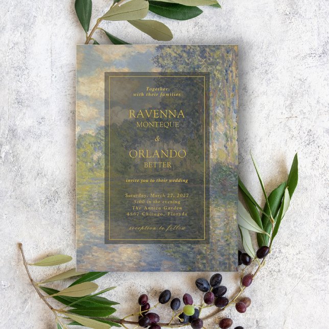 Fine Art Monet Poplars on the Epte Wedding Invitation (Creator Uploaded)