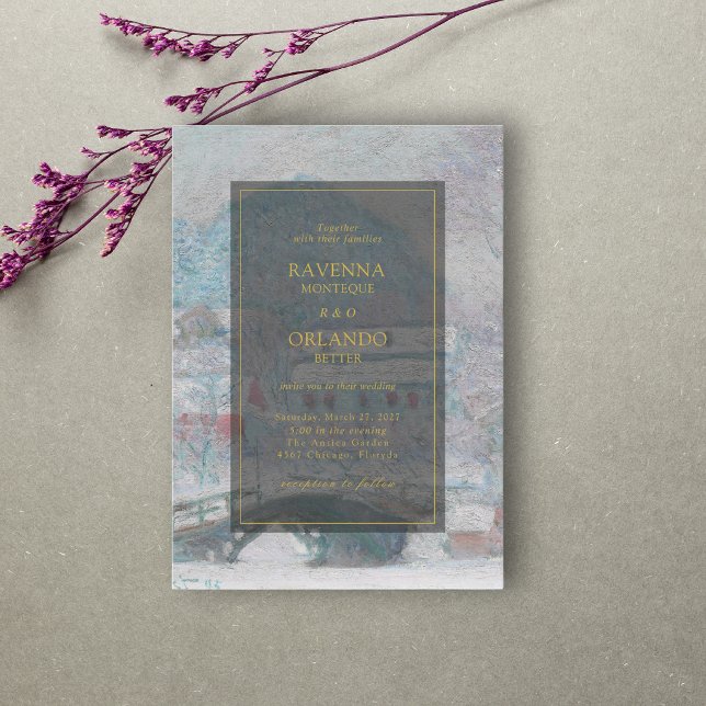 Fine Art Monet Sandvika Norway Wedding Invitation (Creator Uploaded)