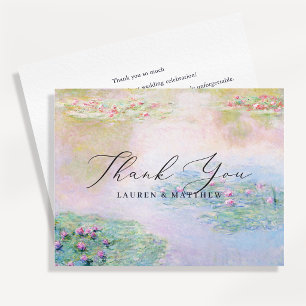 Fine Art Monet Water Lilies Wedding Thank You card