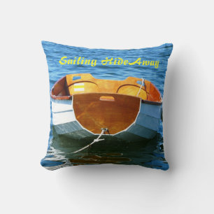 Fine Art Photo Wood Boat Throw Pillow