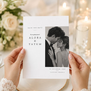 Fine Art Portrait Wedding Save The Date Card 