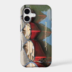 Fine Art Red Canoes, Reflections Custom Name Tough