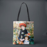Fine Art Renoir's Two Sisters Tote Bag<br><div class="desc">Pierre-Auguste Renoir created this charming painting in 1881. It was called "Two Sisters" when it was first exhibited the following year. The oil-on-canvas was called "On the Terrace" by its first owner Paul Durand-Ruel. The River Seine appears in the background.</div>