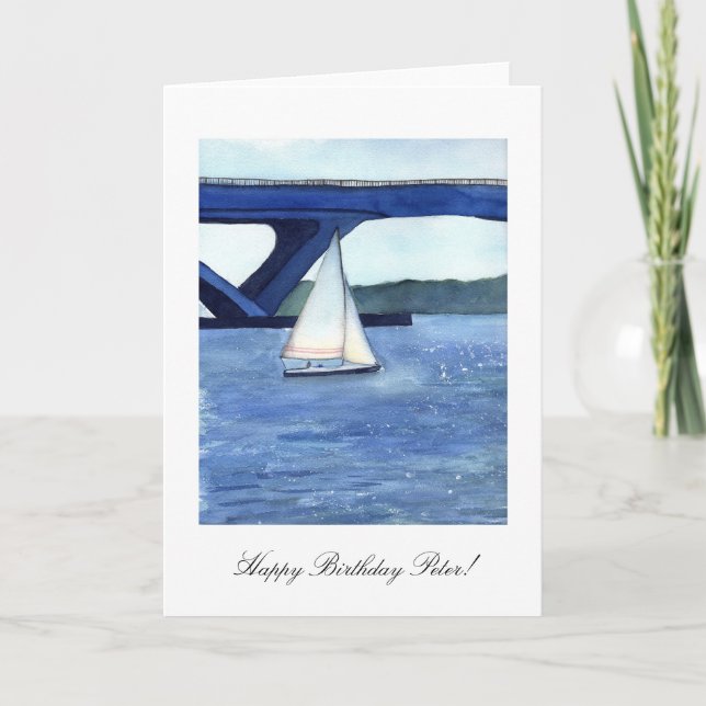 Fine Art Sailboat customisable Greeting Card (Front)
