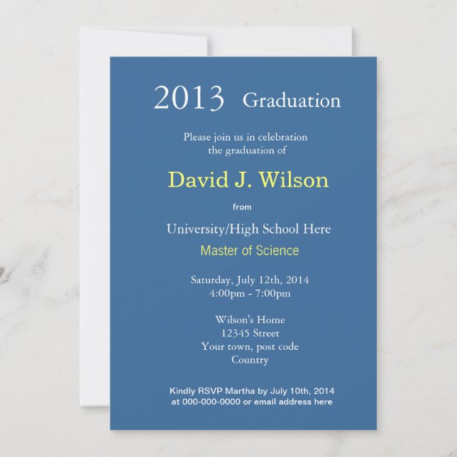 Fine art Starry Night graduation party Invitation (Front)