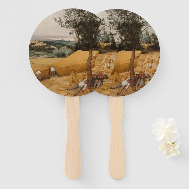 Fine Art The Harvesters 1565 Pieter Bruegel Hand Fan (Front and Back)