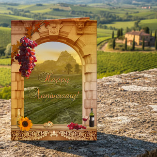 Fine Art Vineyard Anniversary Congratulations Card