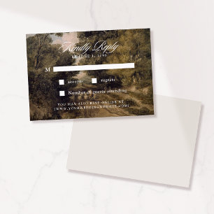 Fine Art Vintage Landscape Wedding RSVP Card