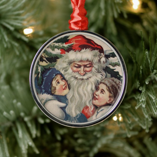Fine Art Vintage Santa Christmas Ornament (Tree)