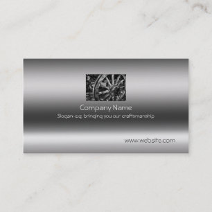 Fine Art Vintage Wagon Wheel on metallic-effect Business Card