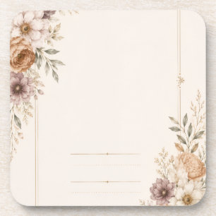 Fine Art Wedding Invitation with Romantic Painted Coaster