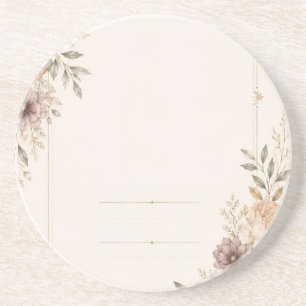 Fine Art Wedding Invitation with Romantic Painted Coaster