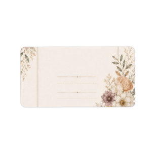 Fine Art Wedding Invitation with Romantic Painted Label
