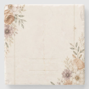 Fine Art Wedding Invitation with Romantic Painted Stone Coaster
