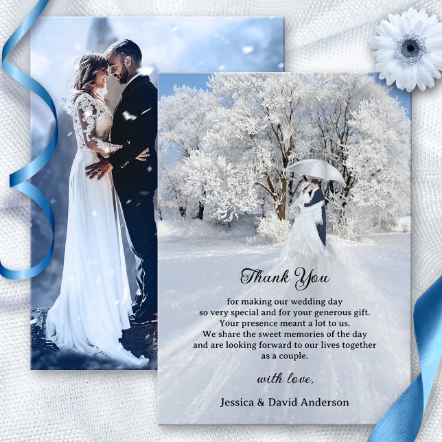 Fine Art Winter Wonderland Wedding Thank You Card (Creator Uploaded)