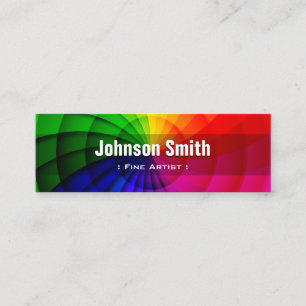 Fine Artist - Radial Rainbow Colours Mini Business Card