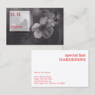 Fine Artistic Photography Gardening Business Card