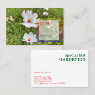 Fine Artistic Photography Gardening  Business Card