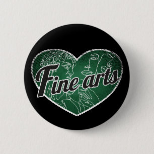 Fine Arts Retro Heart Blackboard Love 6 Cm Round Badge