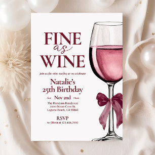Fine As Wine Elegant Wine Tasting Vino Birthday Invitation