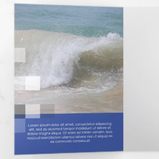 Fine Blue Contemporary Transparency Tri-Fold Card