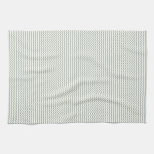 Fine chevron zigzag pattern ice blue and cream tea towel