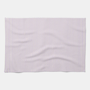 Fine chevron zigzag pattern purple lilac and cream tea towel