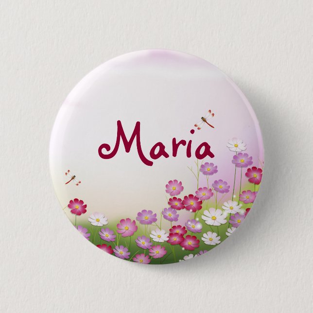 Fine Cool Cute Girly Retro Floral Fashion 6 Cm Round Badge (Front)