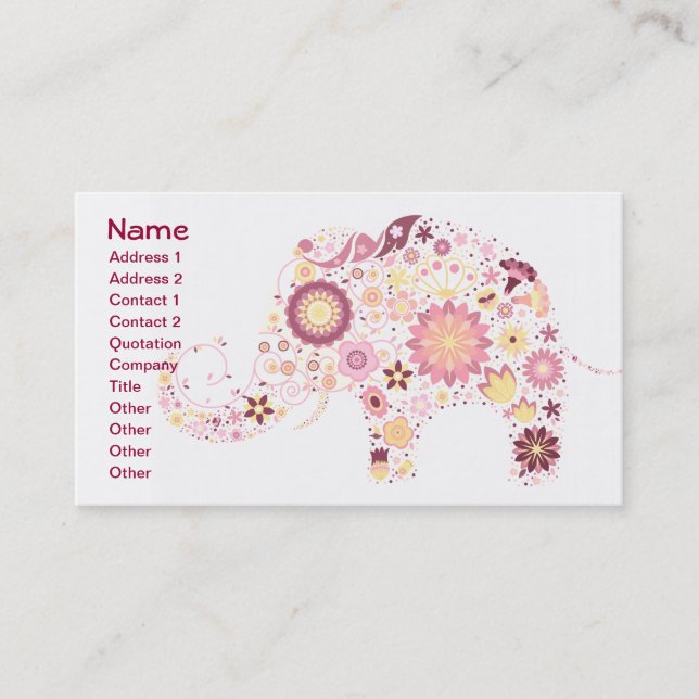 Fine Cool Cute Girly Retro Floral Fashion Business Card (Front)