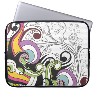 Fine Cool Cute Girly Retro Floral Fashion Laptop Sleeve
