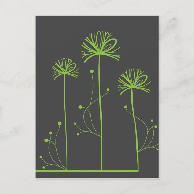 Fine Cool Cute Girly Retro Floral Fashion Postcard (Front)