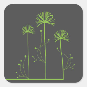 Fine Cool Cute Girly Retro Floral Fashion Square Sticker