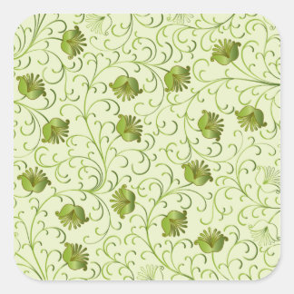 Fine Cool Cute Girly Retro Floral Fashion Square Sticker