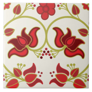 Fine Cool Cute Girly Retro Floral Fashion Tile