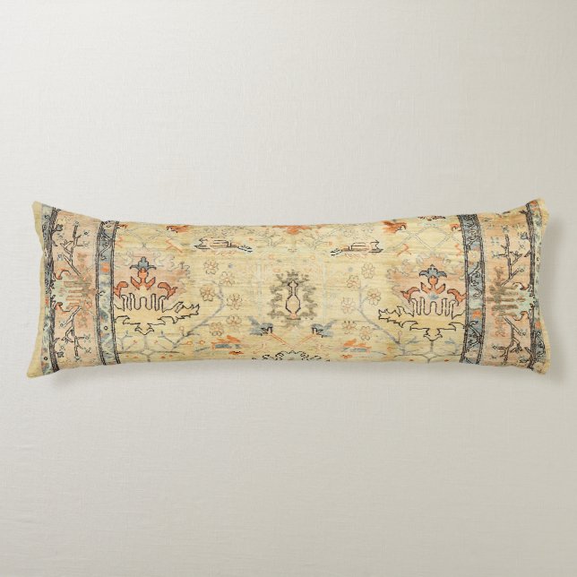 Fine Crafted Yellow Dusty Blues Greys  Body Cushion (Front)