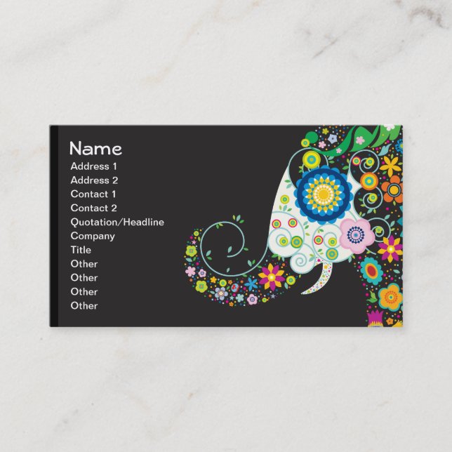 Fine Cute Cool Girly Retro Floral Fashion Business Card (Front)