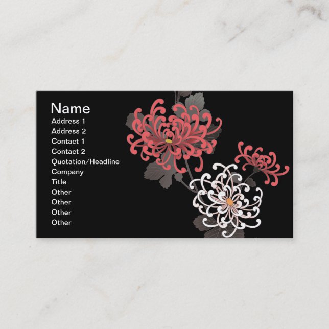 Fine Cute Cool Girly Retro Floral Fashion Business Card (Front)